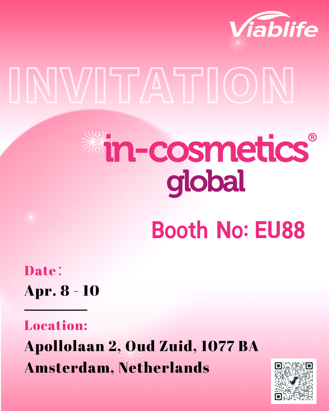 Η Viablife σας προσκαλεί να παρευρεθείτε στην In-Cosmetics Global!